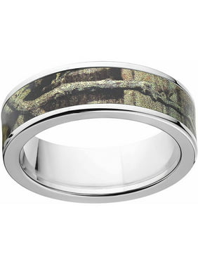 LaRaso & Co Camo Wedding Ring Stainless Steel Green Band Polished Edges Comfort Fit 7 
